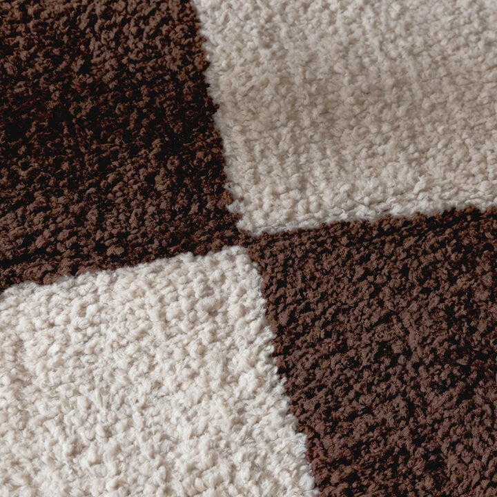 Teppich Kariert - Blox Fringe Braun Weiß - 3