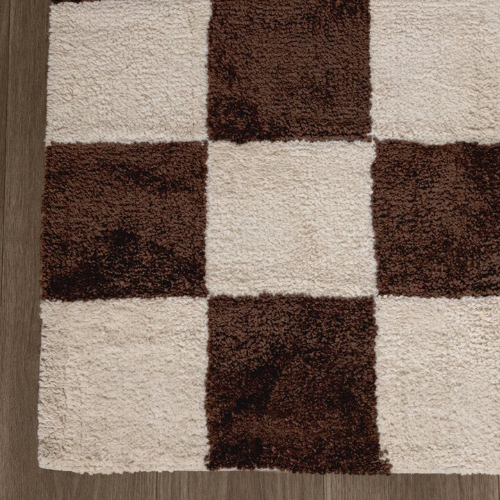 Teppich Kariert - Blox Braun Weiß - 4