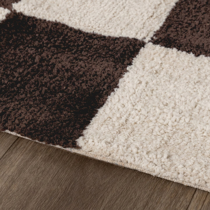 Teppich Kariert - Blox Braun Weiß - 5