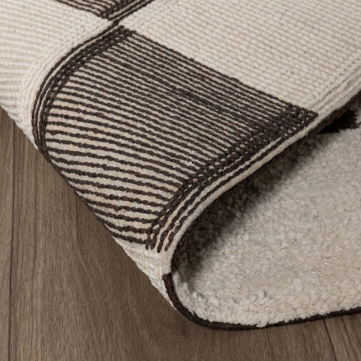Teppich Kariert - Blox Braun Weiß - 6