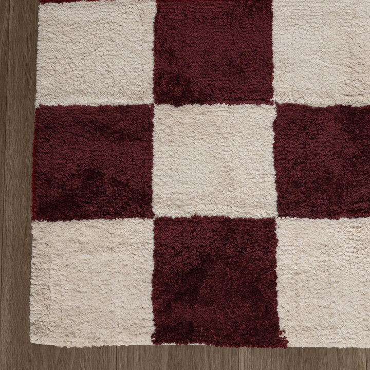 Teppich Kariert - Blox Rot Weiß - 4