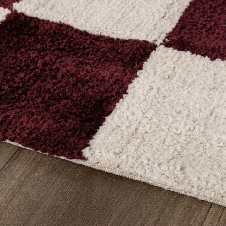 Teppich Kariert - Blox Rot Weiß - 5