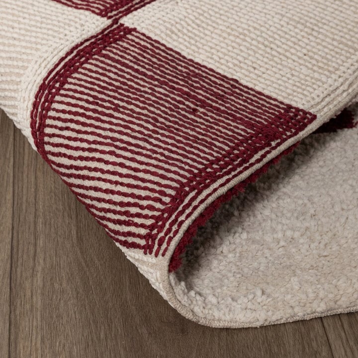Teppich Kariert - Blox Rot Weiß - 6
