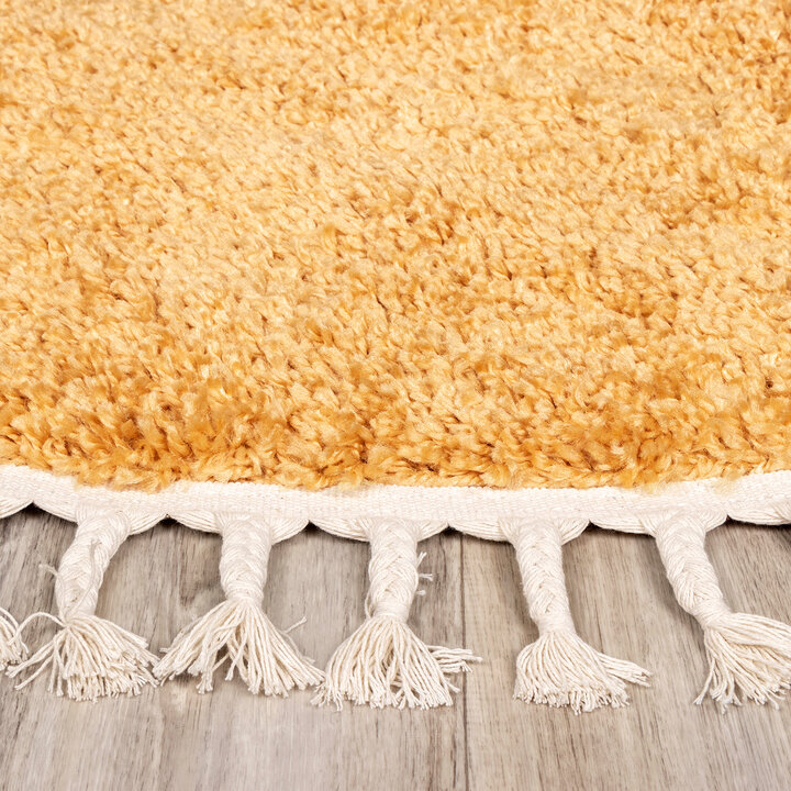Teppich Hochflor Rund - Lofty Fringe Gelb - 3