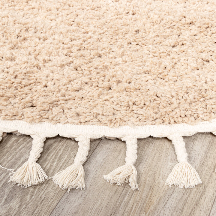 Teppich Hochflor Rund - Lofty Fringe Beige - 3