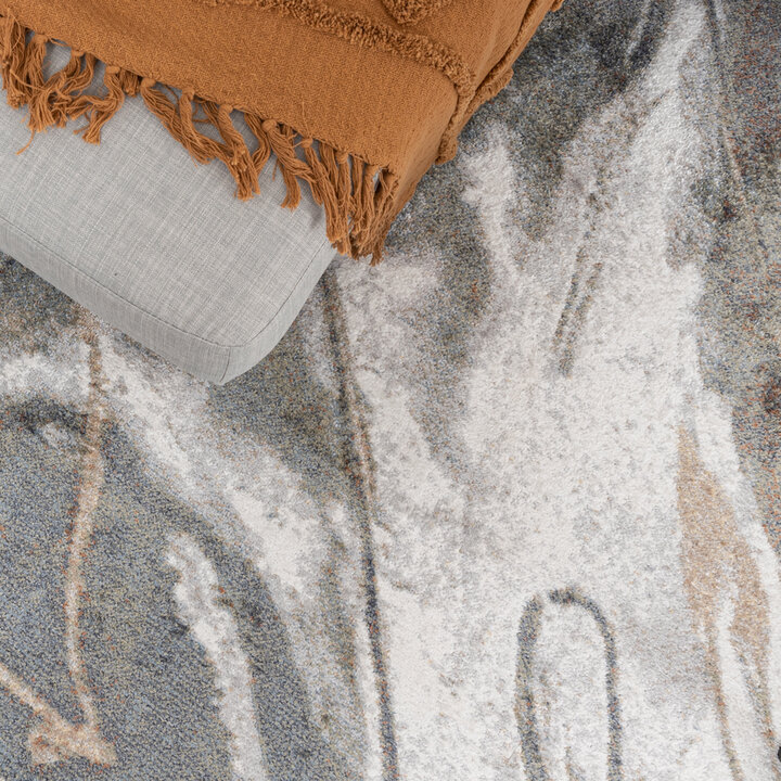 Waschbarer Teppich Rund - Misha Lines Creme Braun - 2