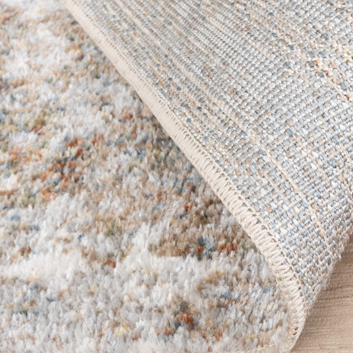 Waschbarer Teppich Rund - Misha Grunge Creme Braun - 5