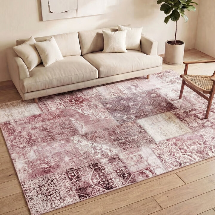 Patchwork Teppich - Lago Rot Rosa