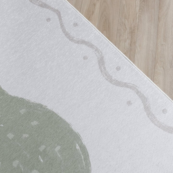 Waschbarer Kinderteppich - Mick Birne Grün - 2