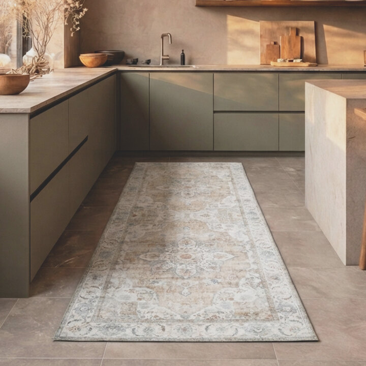 Waschbarer Läufer - Domingo Mandala Beige