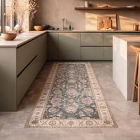 Waschbarer Läufer - Domingo Oriental Dunkelgrün