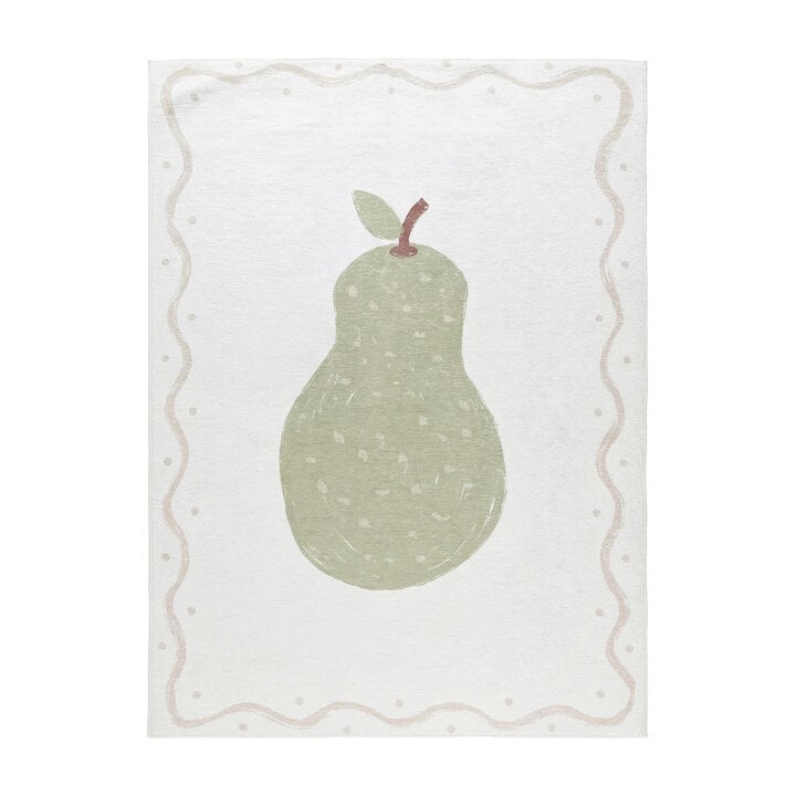 Waschbarer Kinderteppich - Mick Birne Grün - 1