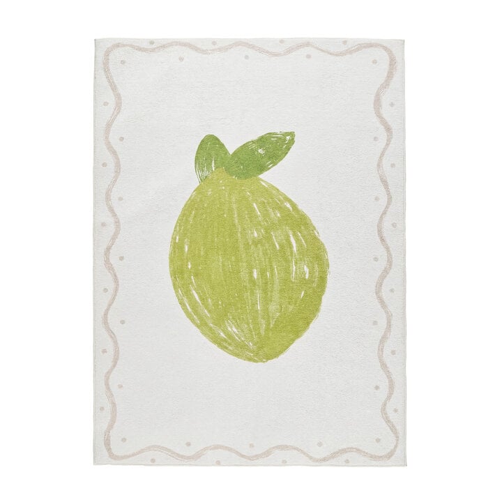 Waschbarer Kinderteppich - Mick Limette Grün - 1