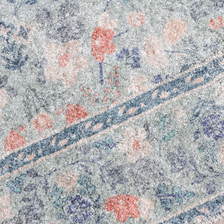 Vintage Teppich - Matteo Floral Blau Beige - 3