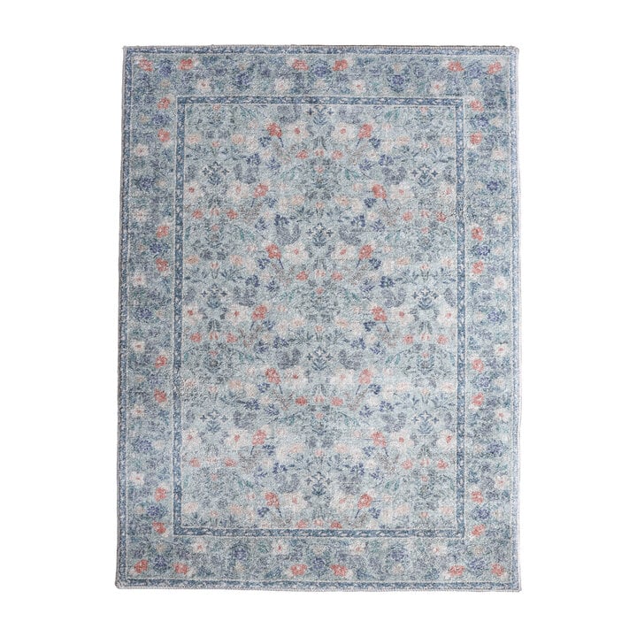 Vintage Teppich - Matteo Floral Blau Beige - 1