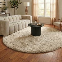 Shaggy Teppich Rund - Blaze Beige
