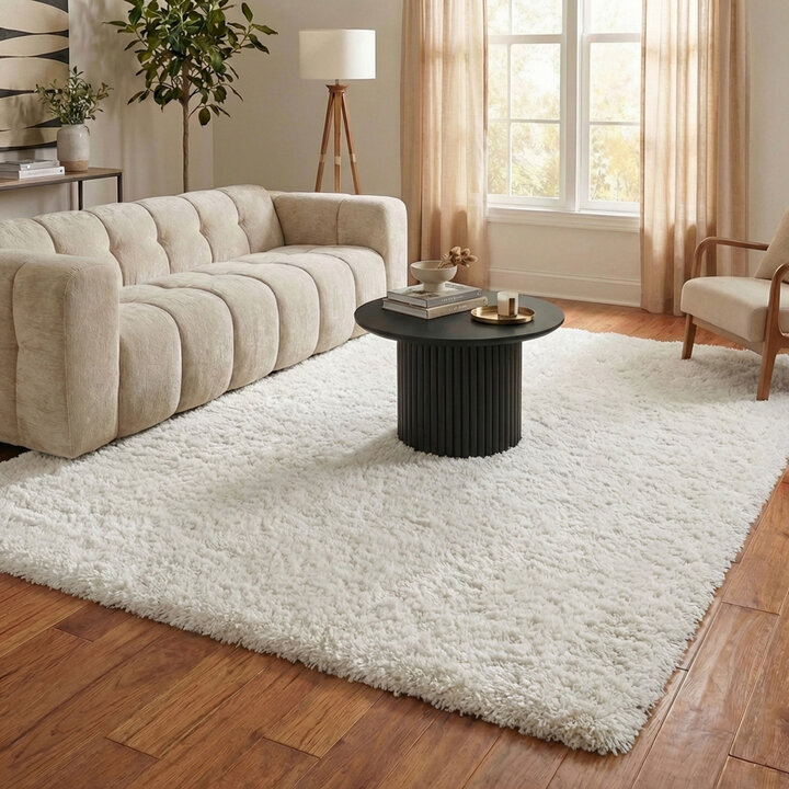 Shaggy Teppich - Blaze Weiß