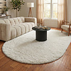 Shaggy Teppich Oval - Blaze Weiß - thumbnail