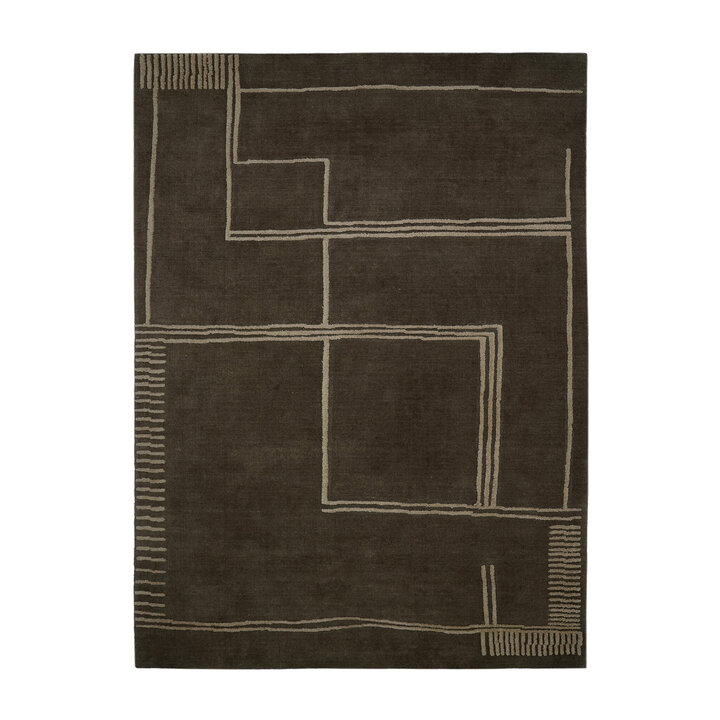 Wollteppich - Harvey Lines Braun - 1