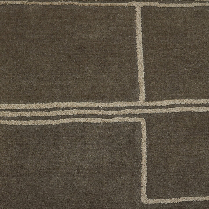 Wollteppich - Harvey Lines Braun - 2