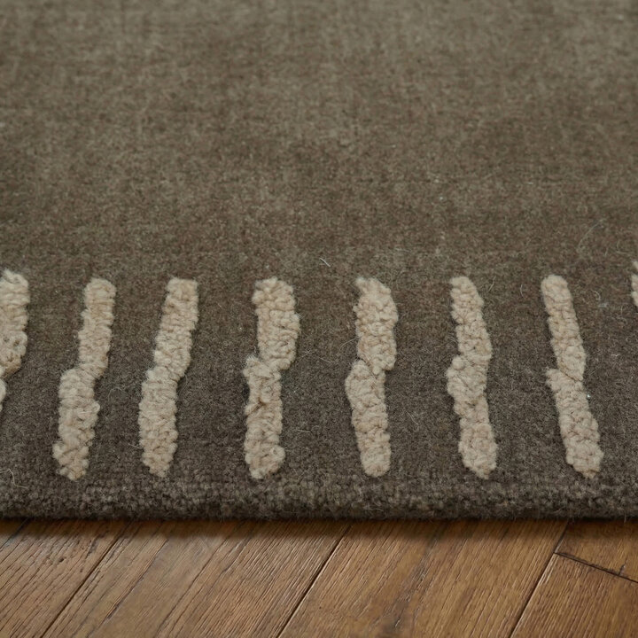 Wollteppich - Harvey Lines Braun - 4