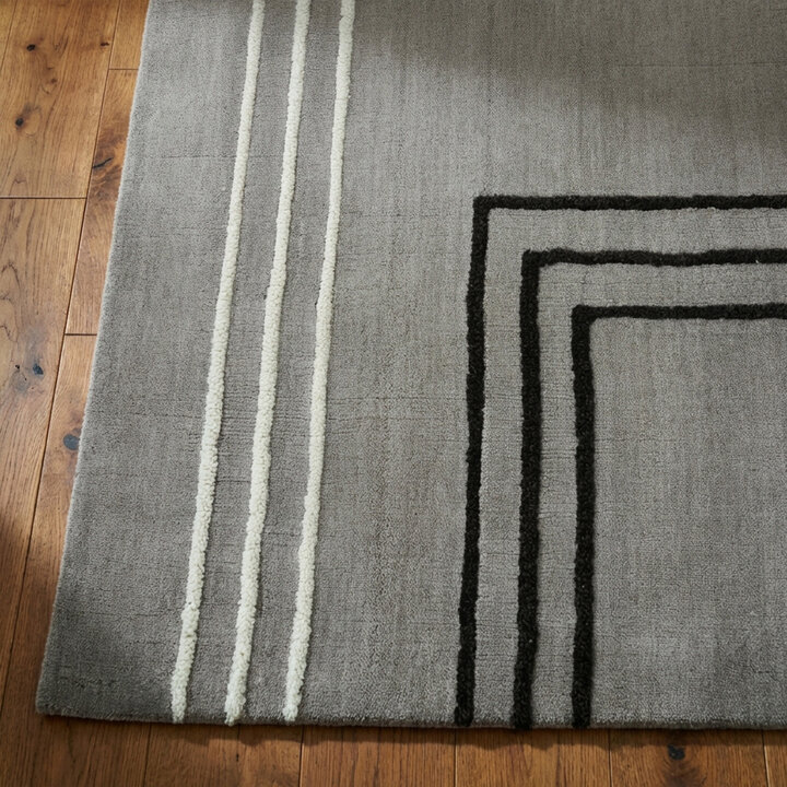 Wollteppich - Harvey Lines Grau - 3