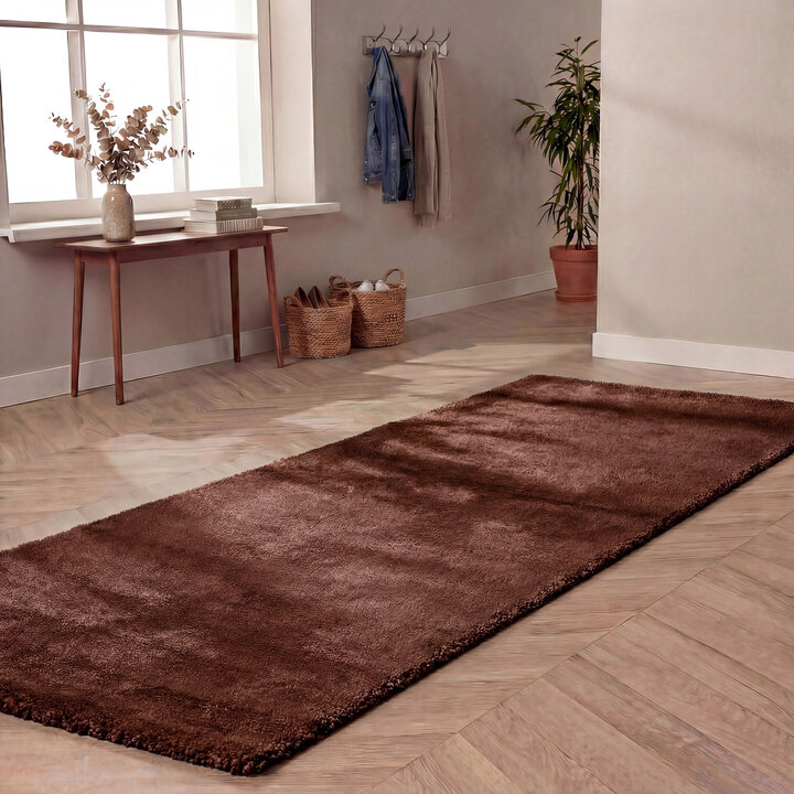 Waschbarer Läufer - Clean Dunkelbraun