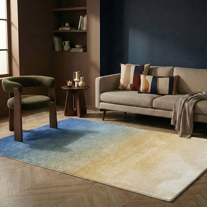 Teppich Abstrakt - Mellow Blau Gelb