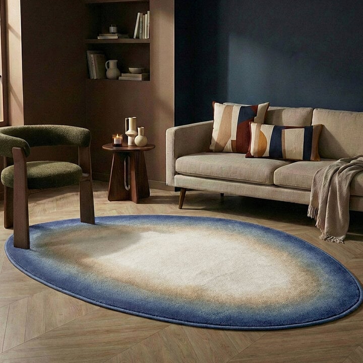 Teppich Organisch - Mellow Blau Gelb