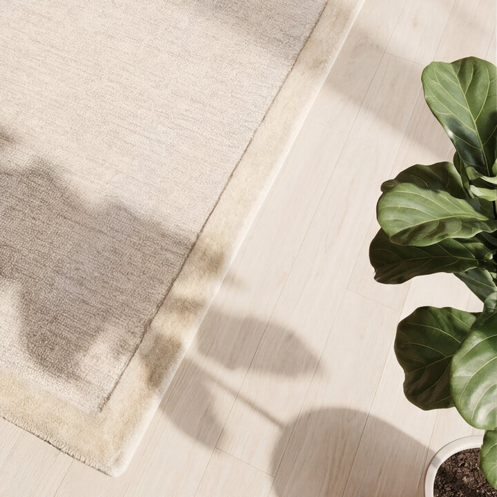 Kurzflor Teppich - Elena Border Beige - 2