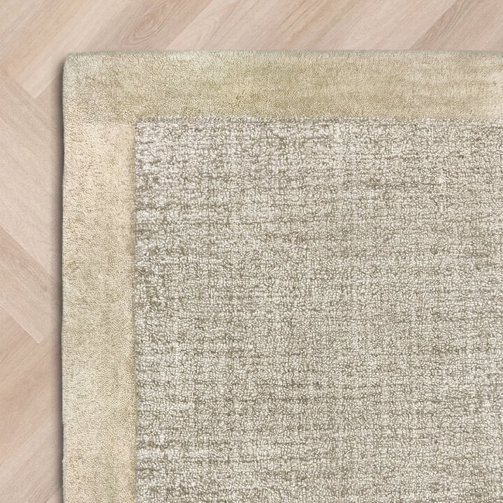 Kurzflor Teppich - Elena Border Beige - 4