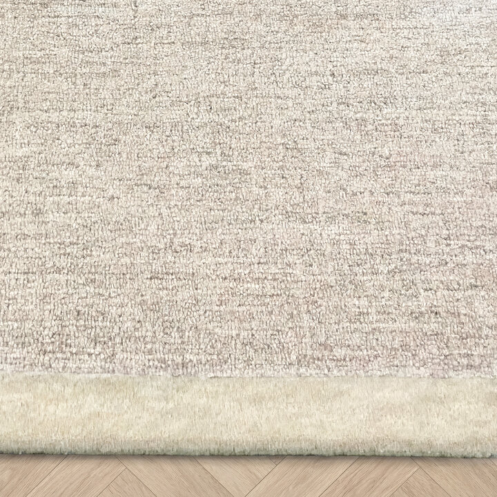 Kurzflor Teppich - Elena Border Beige - 5