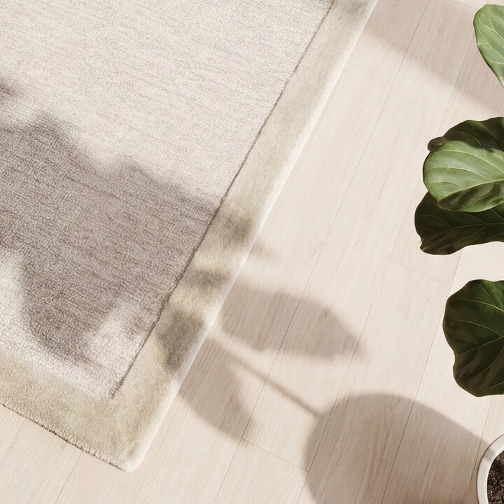 Kurzflor Teppich - Elena Border Taupe - 2