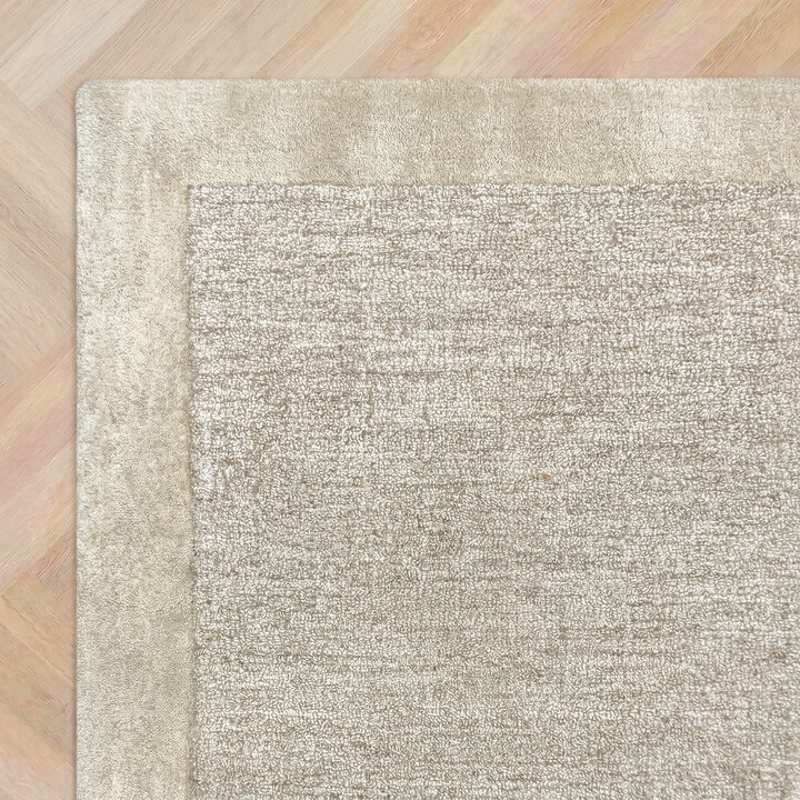 Kurzflor Teppich - Elena Border Taupe - 4