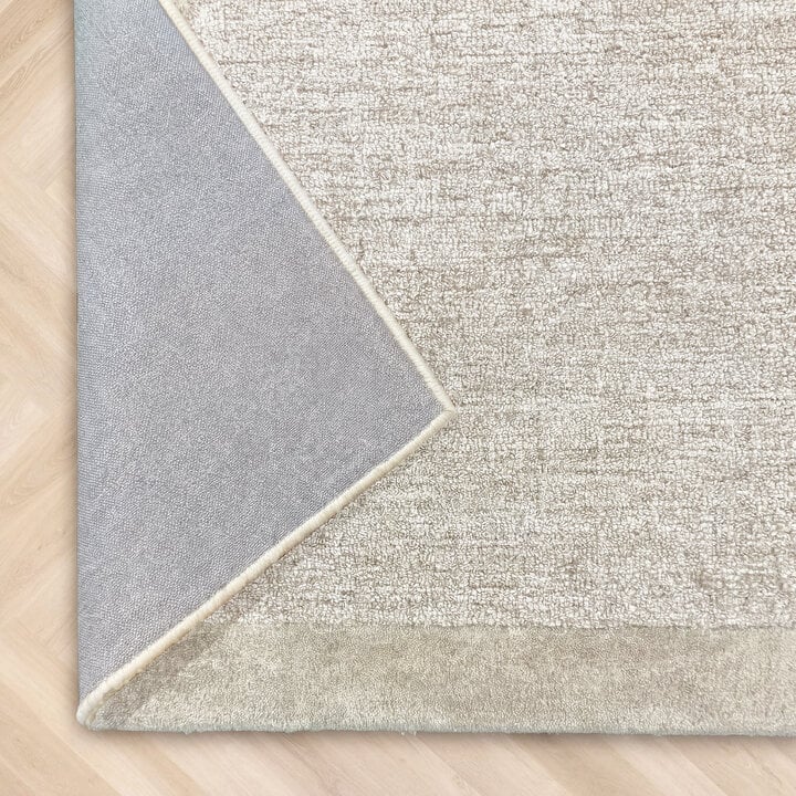 Kurzflor Teppich - Elena Border Taupe - 6