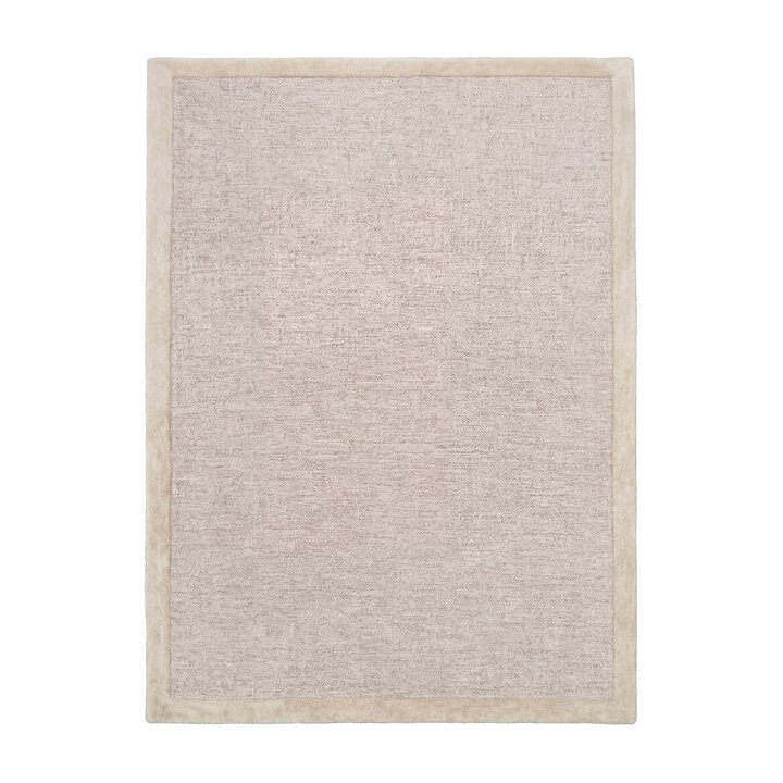 Kurzflor Teppich - Elena Border Taupe - 1