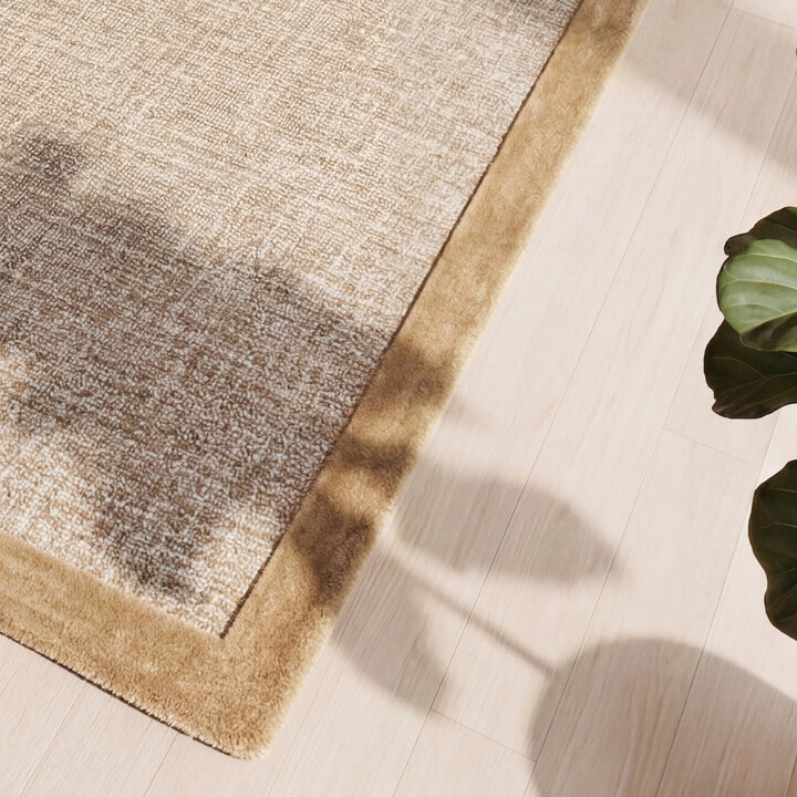 Kurzflor Teppich - Elena Border Braun - 2