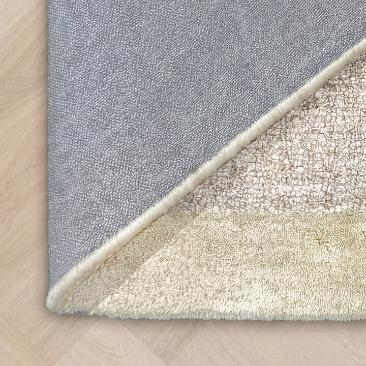 Rund Kurzflor Teppich - Elena Border Beige - 5