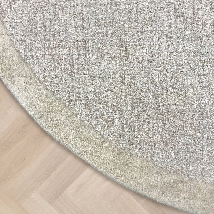 Rund Kurzflor Teppich - Elena Border Taupe - 3