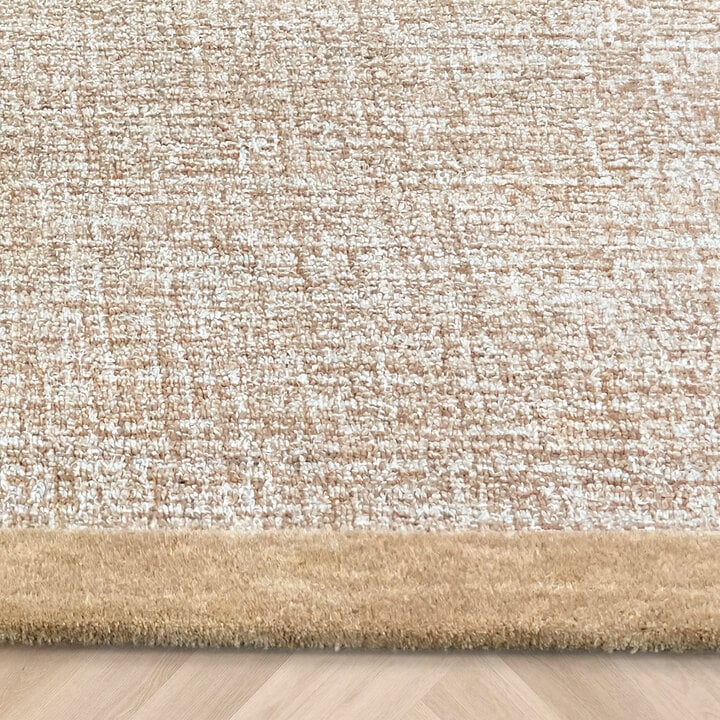 Rund Kurzflor Teppich - Elena Border Braun - 4