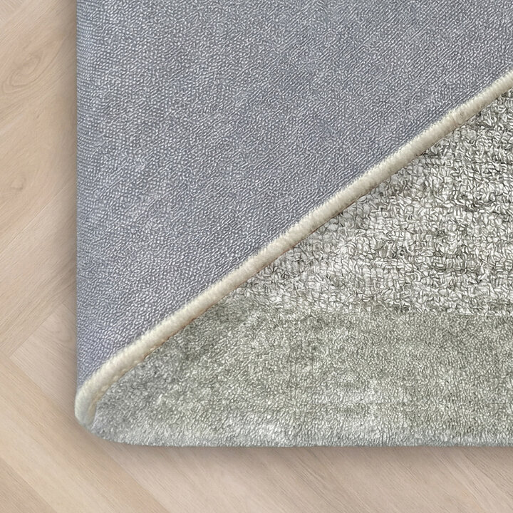 Rund Kurzflor Teppich - Elena Border Grün - 5