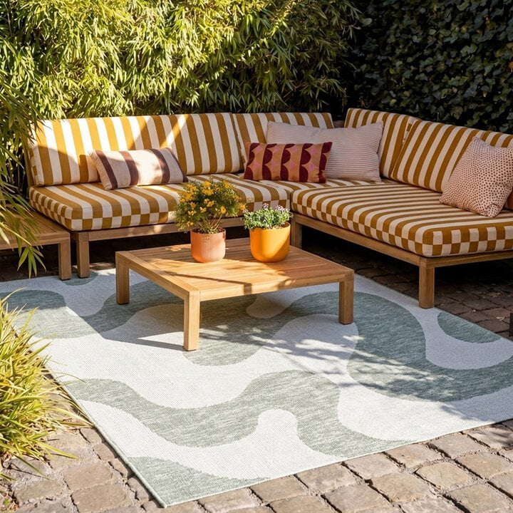 In- & Outdoor Teppich - Summer Swirl Grün