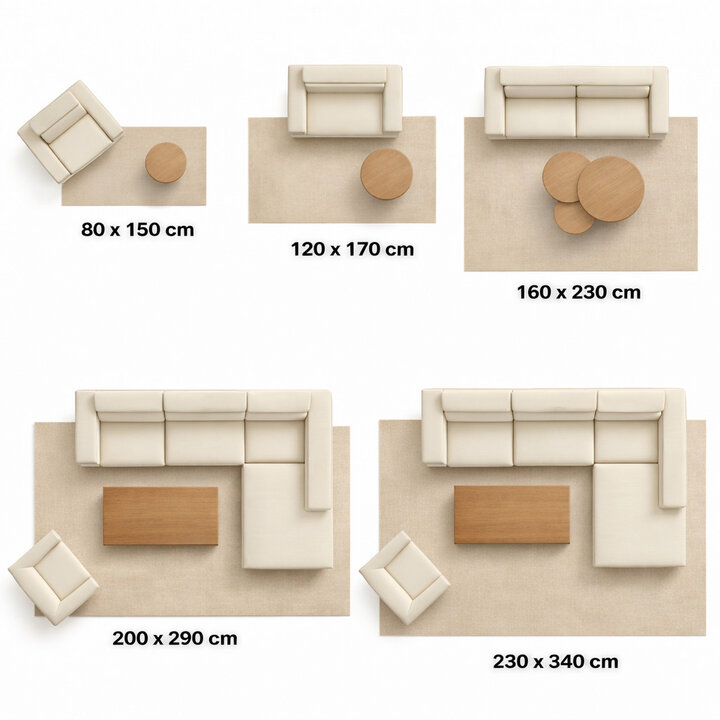 Kurzflor Teppich - Juliette Stripes Creme - 6