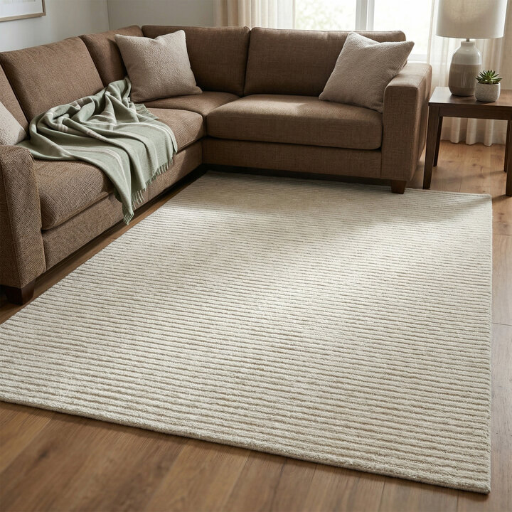 Kurzflor Teppich - Juliette Stripes Beige