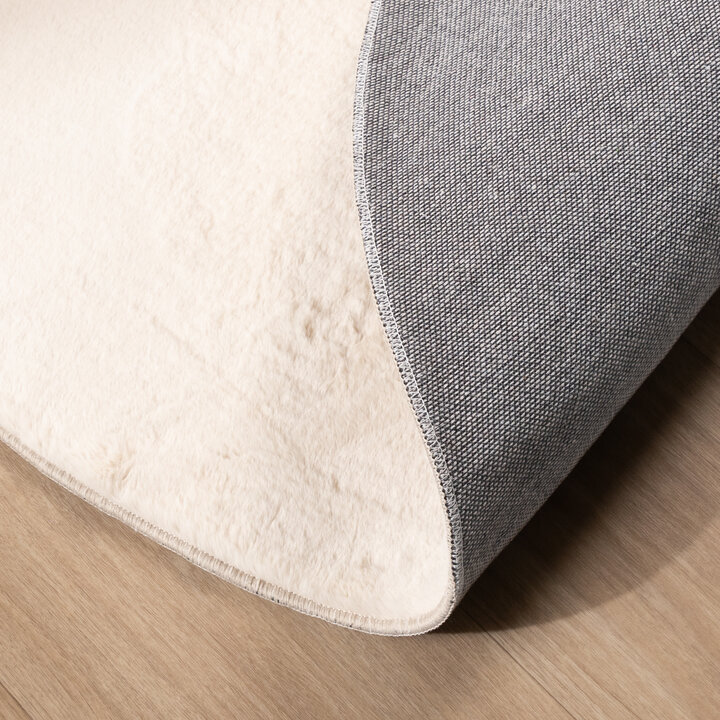 Flauschiger Teppich Oval - Cozy Creme - 6