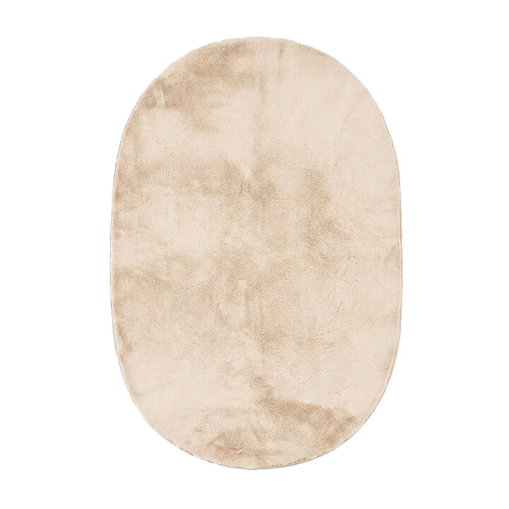 Flauschiger Teppich Oval - Cozy Creme - 1