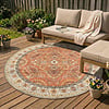 Vintage Gartenteppich Rund - Santo Flora Terrakotta - thumbnail