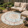 Vintage Gartenteppich Rund - Santo Medaillon Hellblau - thumbnail