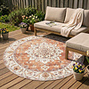 Vintage Gartenteppich Rund - Santo Medaillon Terrakotta - thumbnail
