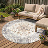 Vintage Gartenteppich Rund - Santo Mandala Blau Grau - thumbnail